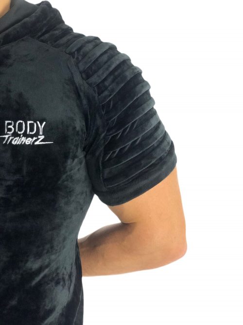 Homme velours Tee shirt noir BodyTrainerz Prix : 42,00 euros – Image 6